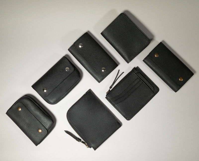 ensembles d'accessoires en cuir noir grainé collection homme JAMES: portefeuille, porte monnaie, porte clefs