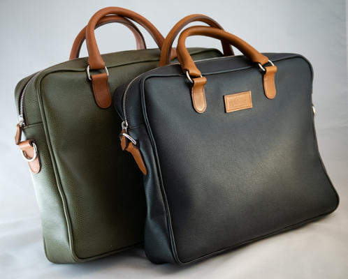 sac en cuir noir/camel et bronze/camel pour ordinateur ou escapade de 24h avec bandoulière amovible